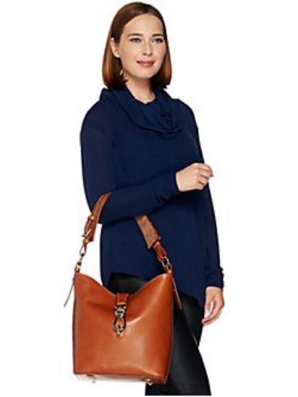 DOONEY & BOURKE LOGO LOCK TOSCANO LEATHER SHOULDER BAG, KEY CHAIN & LARGE POUCH - Picture 4 of 11